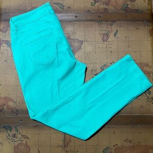 Cache Cache Green Tapered Cropped Women's Jeans Denim Golf Casual Slacks Chinos